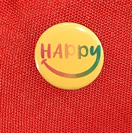 HAPPY - Pack of 2 Button Badges
